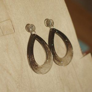 Handmade Acrylic Earrings Drop Dangle Brown